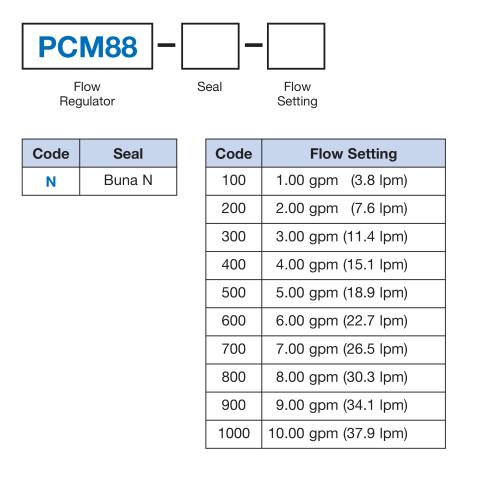 PCM88-N-1000_in-line Available Model Codes